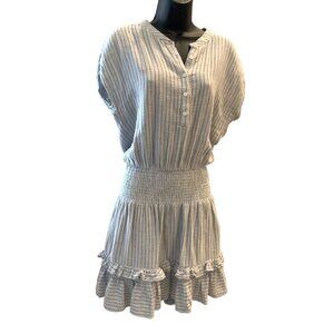 Heartloom  womens mini dress light  grey cotton pinstripe  M